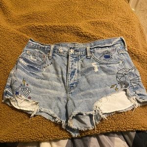 womens american eagle vintage hi-rise denim shorts